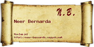 Neer Bernarda névjegykártya